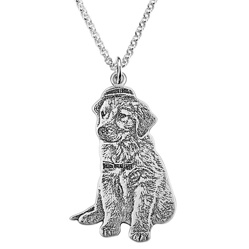 925 Silver Laitu Customized Cat And Dog Animal Photo Necklace