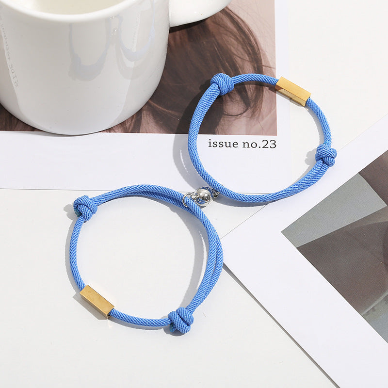 Source Letter Magnetic Weaving Couple Bracelet Bracelet Europe And America Engraved Names