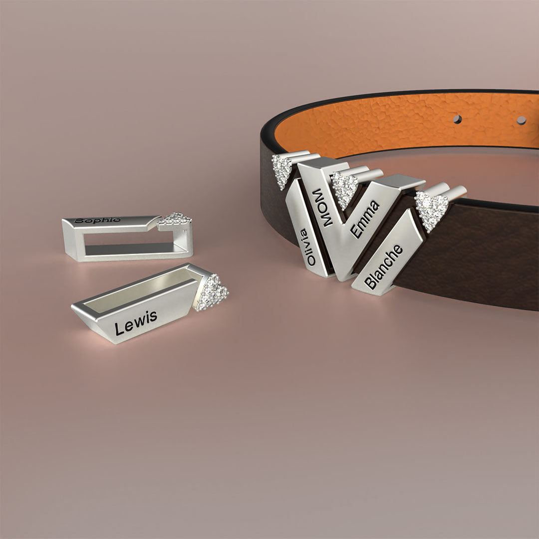 New Leather DIY Lettering Bracelet Drill Buckle