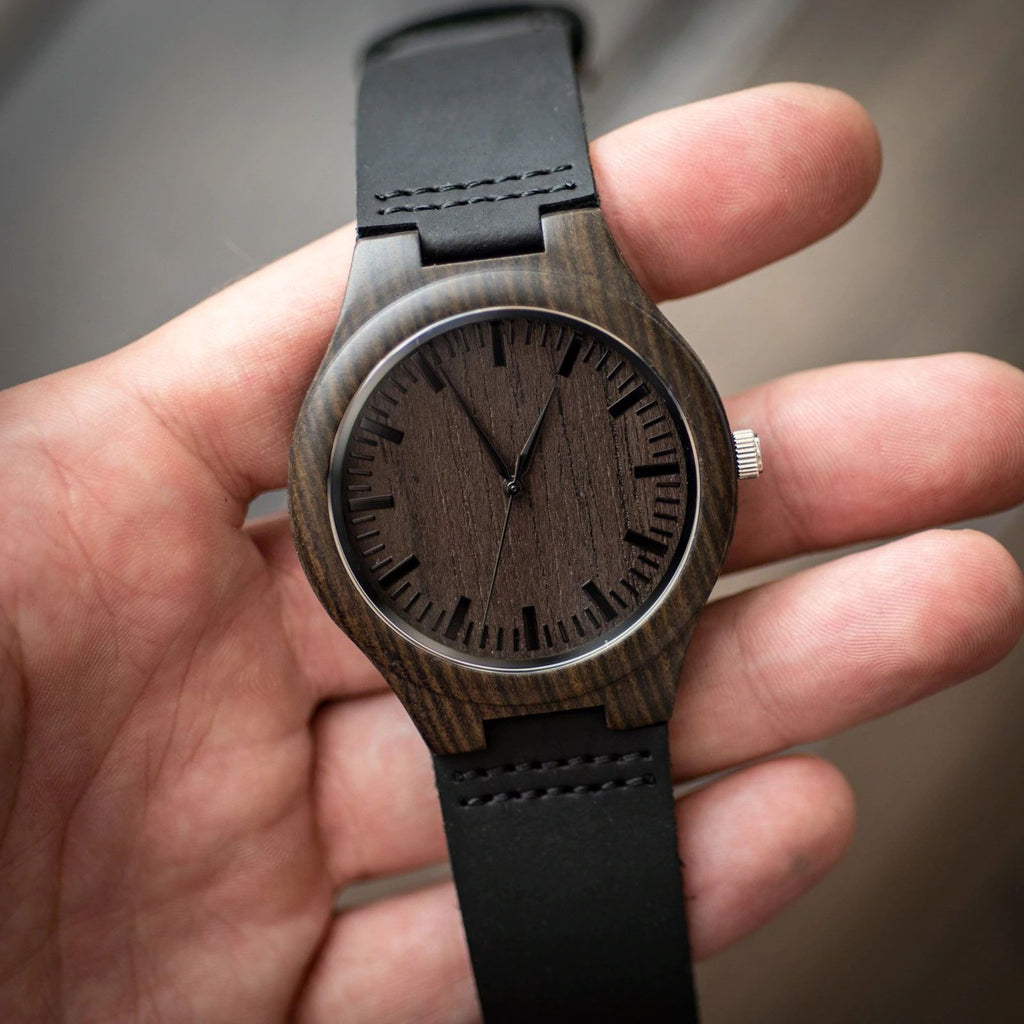 Custom carved watch with bottom cover