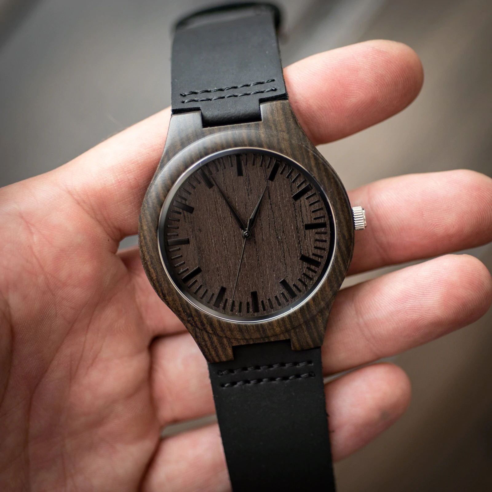 Custom carved watch with bottom cover