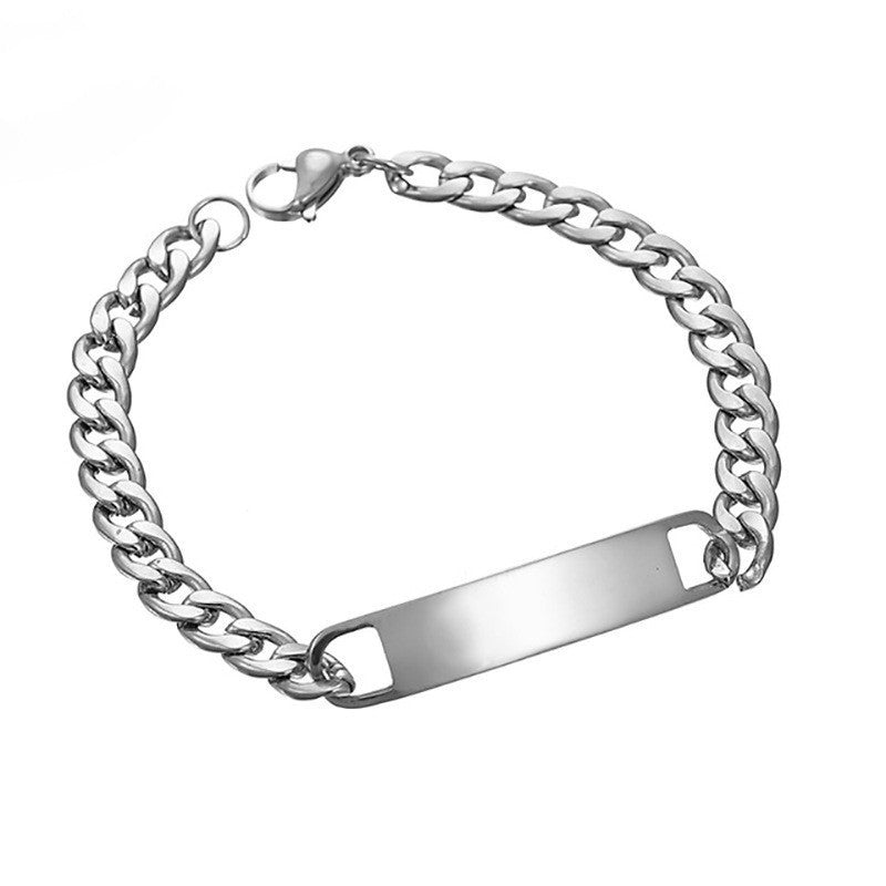Glossy Long Strip Can Be Engraved Curved Brand Bracelet