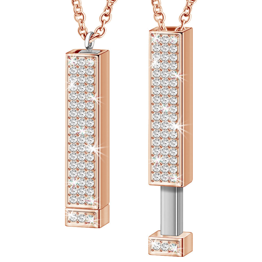 Retractable Three-dimensional Rod Pendant DIY Customized Name Diamond Necklace