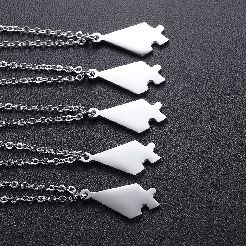 Personalized Pendant Titanium Steel Five-pointed Star Necklace DIY Lettering Present