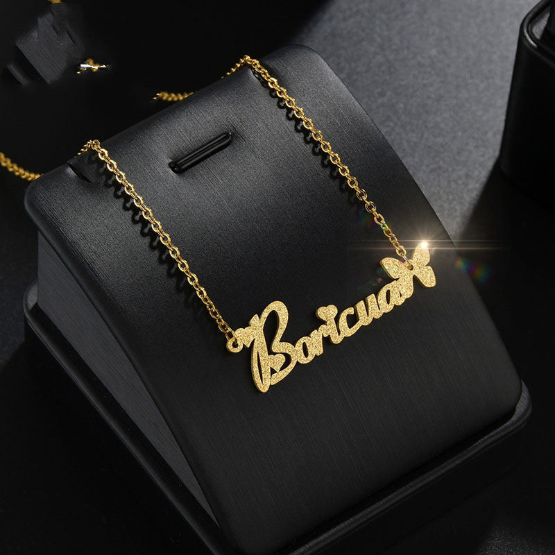 One Piece Cut Stainless Steel Butterfly English Name Matte