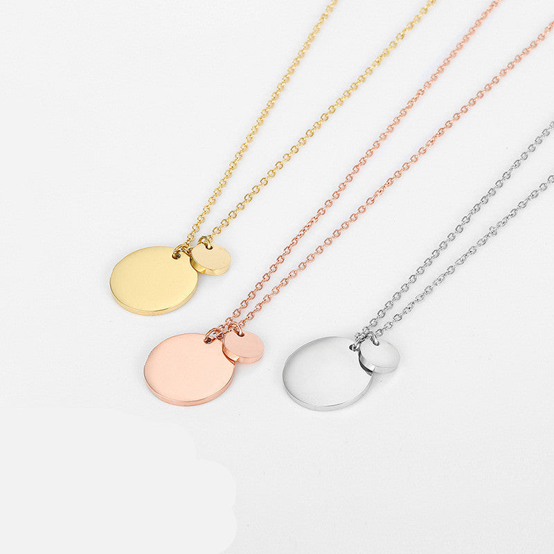 Titanium steel necklace rose gold clavicle chain