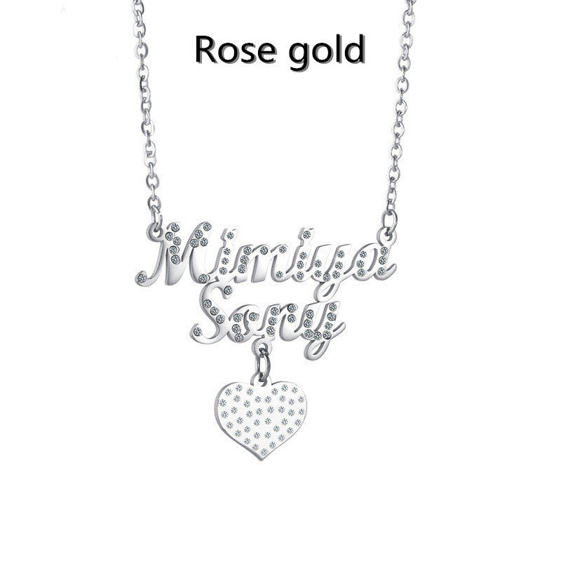 European And American Stainless Steel Name Necklace Personalized