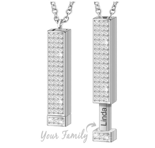 Retractable Three-dimensional Rod Pendant DIY Customized Name Diamond Necklace