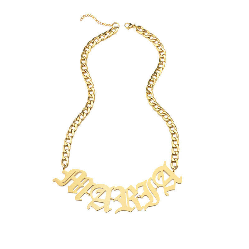 European And American Stainless Steel Name Necklace Personalized