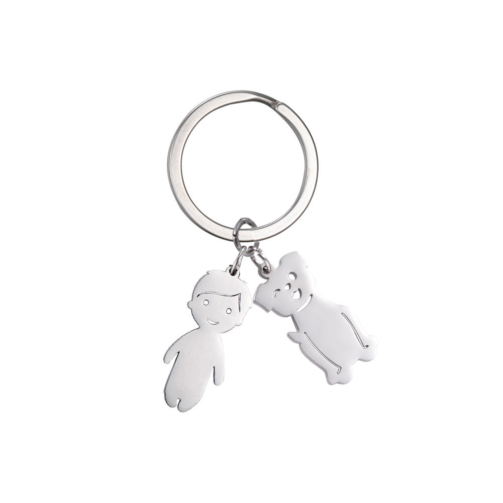 Personalized Custom Name Date Keychain Boy Girl Child Original