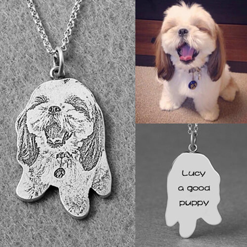 925 Silver Custom Cat And Dog Animal Photo Necklace