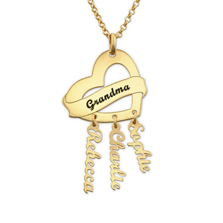 Heart-shaped Lettering Necklace Customized For Men And Women