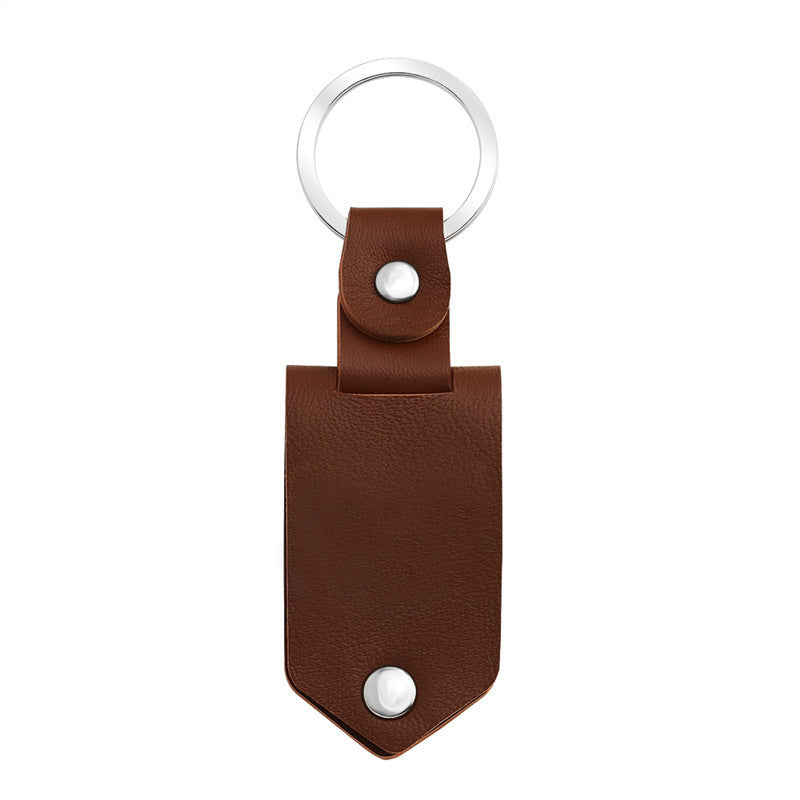 Leather Photo Frame Key Ring Hanging Buckle