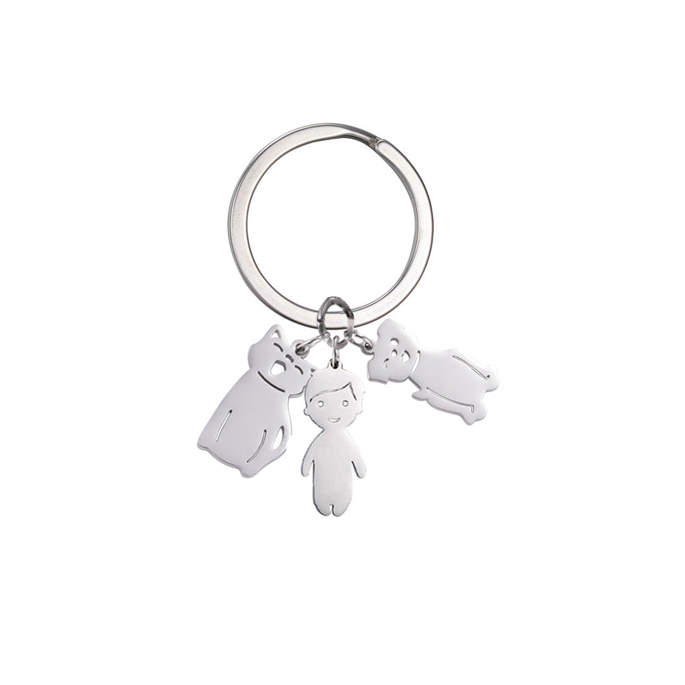 Personalized Custom Name Date Keychain Boy Girl Child Original