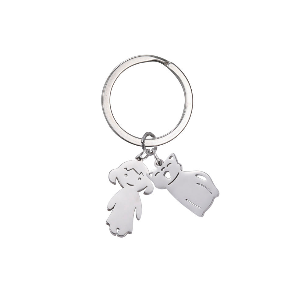 Personalized Custom Name Date Keychain Boy Girl Child Original