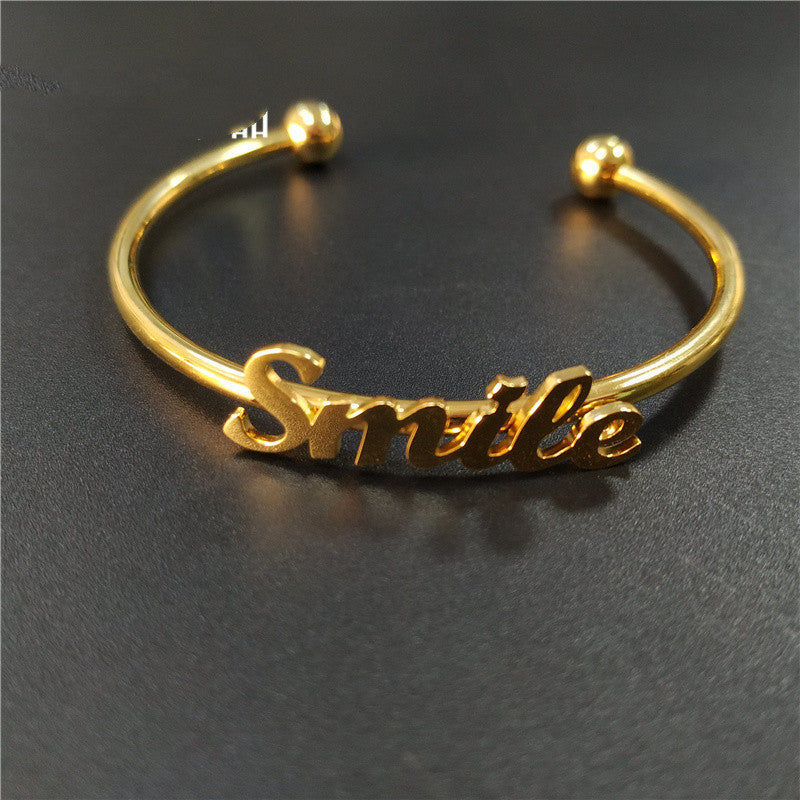 Stainless Steel Letter Bracelet Personality Trend Creativity