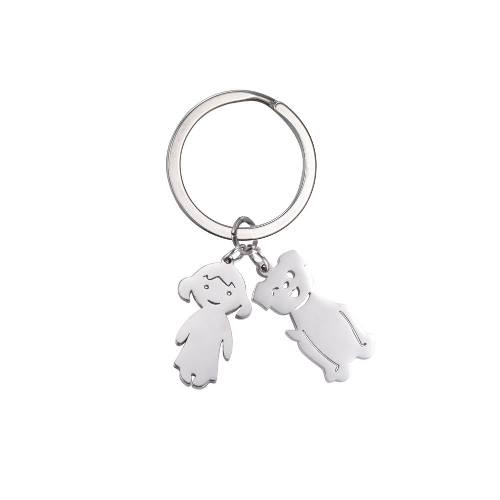 Personalized Custom Name Date Keychain Boy Girl Child Original