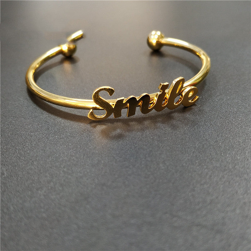 Stainless Steel Letter Bracelet Personality Trend Creativity