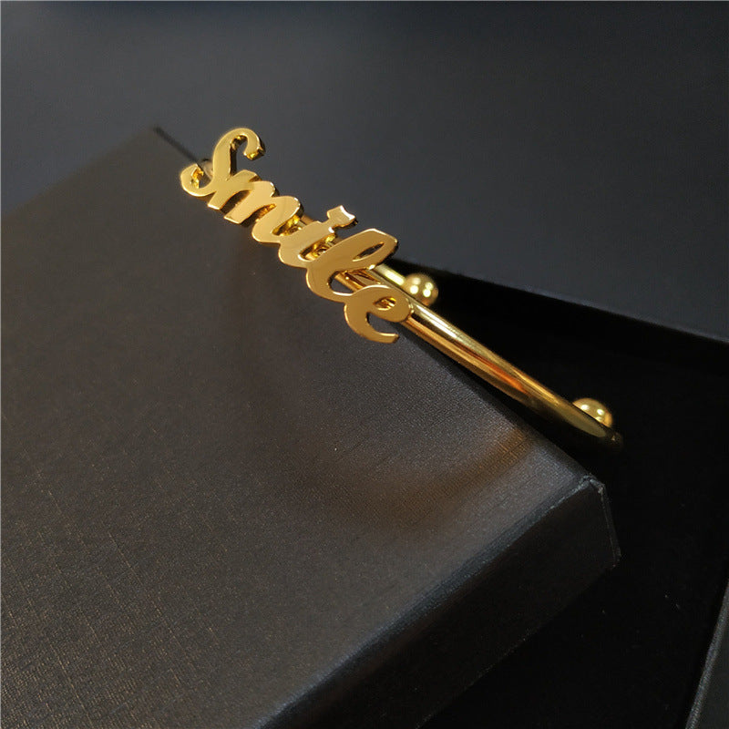 Stainless Steel Letter Bracelet Personality Trend Creativity