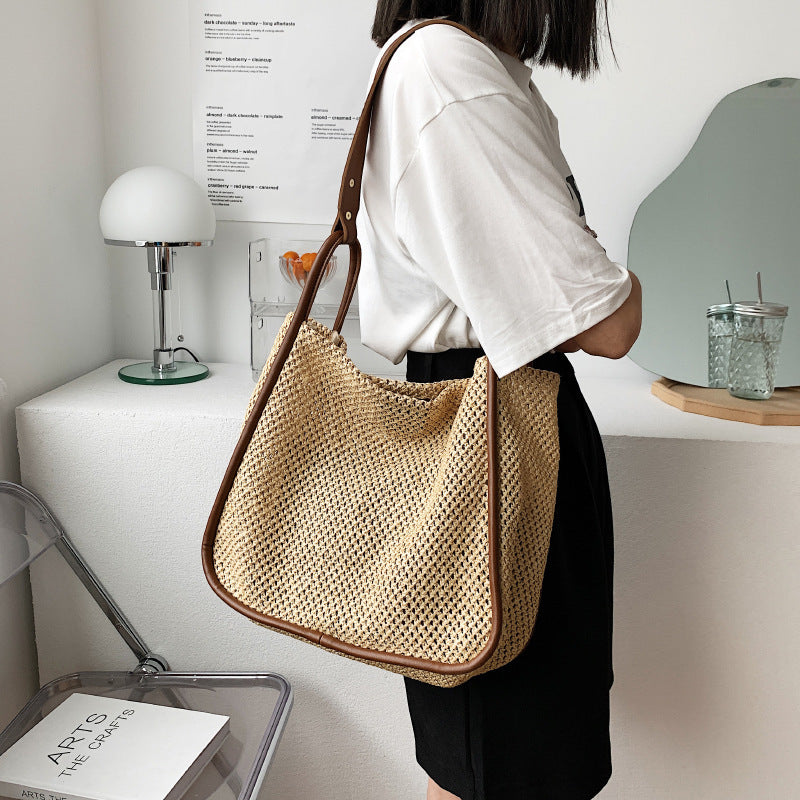 Personalized Contrast Color Summer Commuter Bag Shoulder Weave