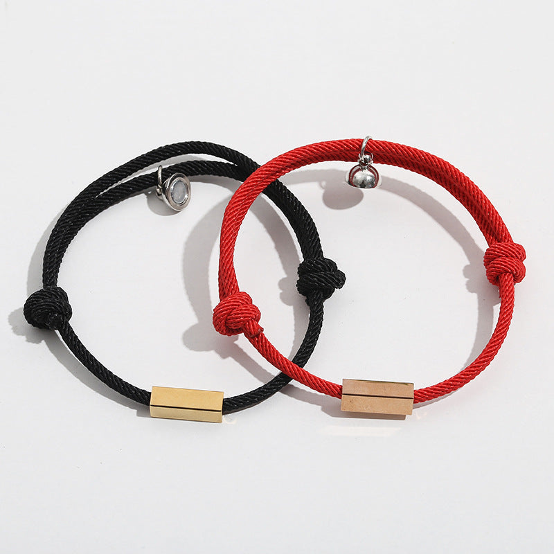 Source Letter Magnetic Weaving Couple Bracelet Bracelet Europe And America Engraved Names