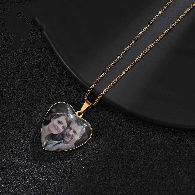 DIY Stainless Steel Love Photo Necklace