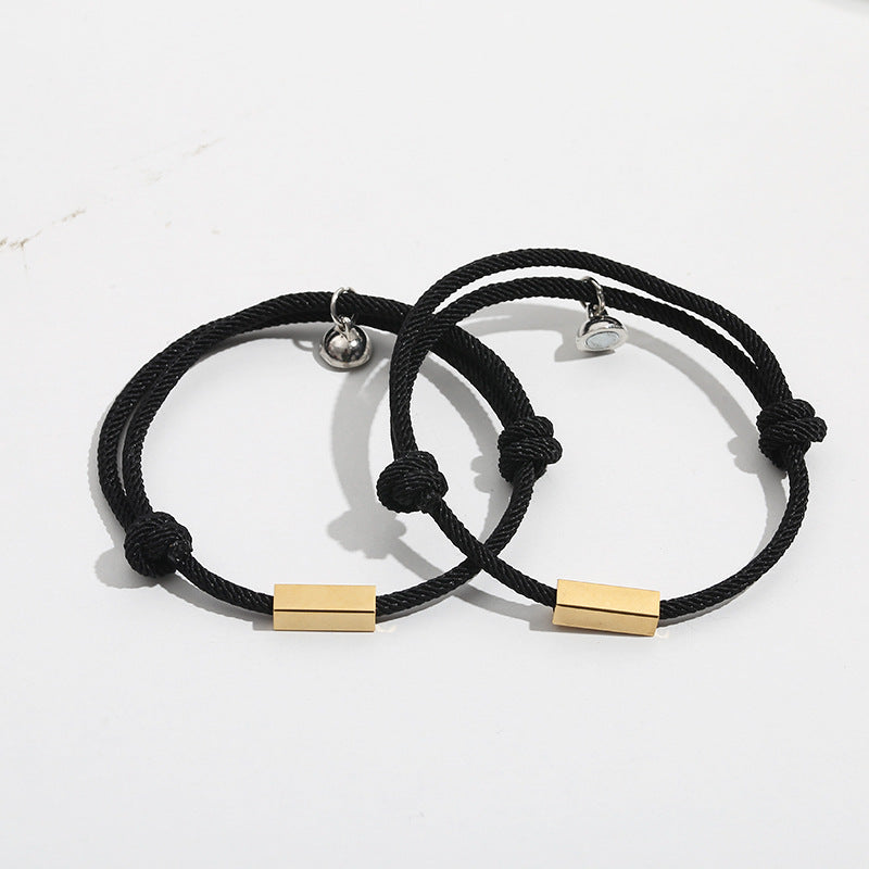 Source Letter Magnetic Weaving Couple Bracelet Bracelet Europe And America Engraved Names