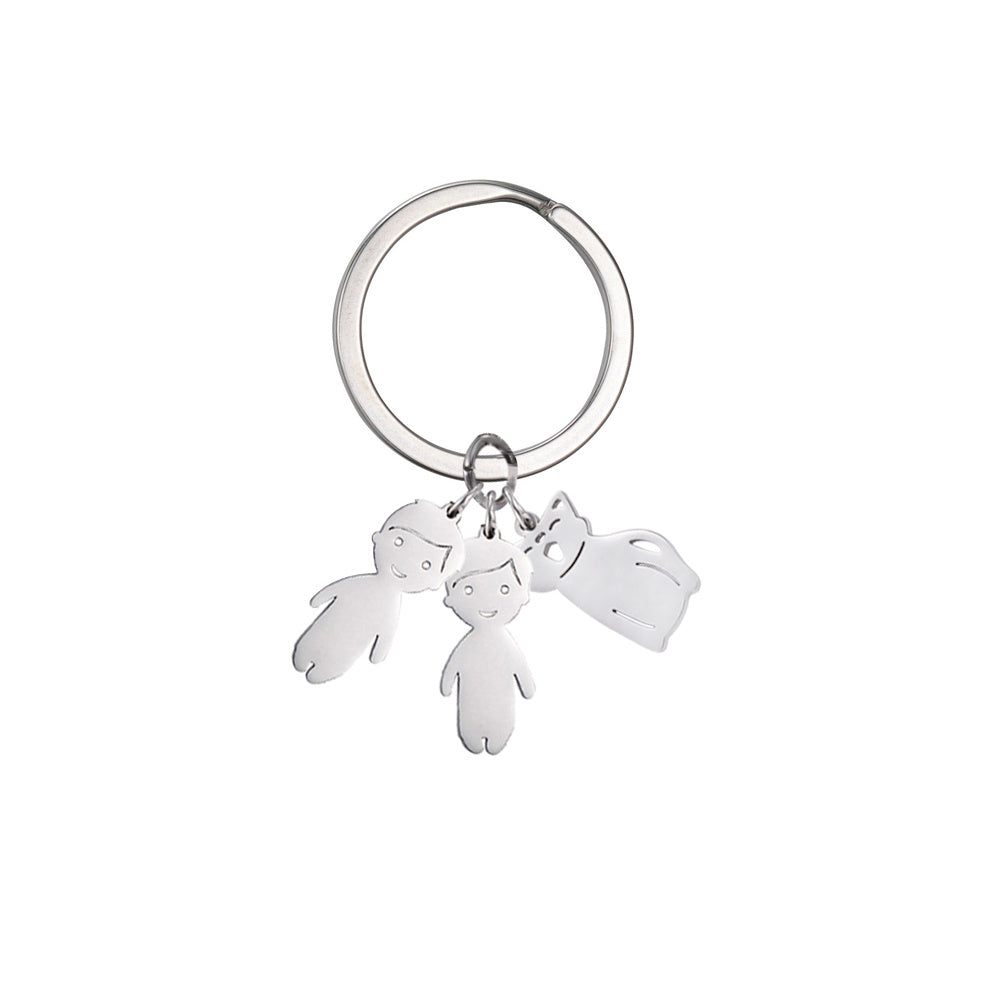 Personalized Custom Name Date Keychain Boy Girl Child Original