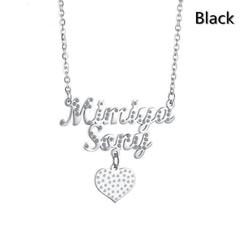 European And American Stainless Steel Name Necklace Personalized