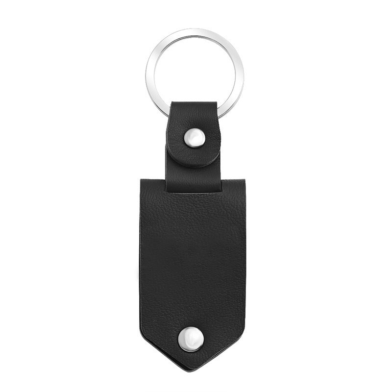 Leather Photo Frame Key Ring Hanging Buckle
