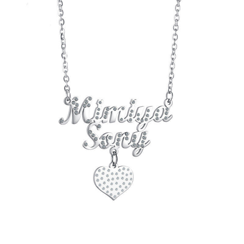 European And American Stainless Steel Name Necklace Personalized
