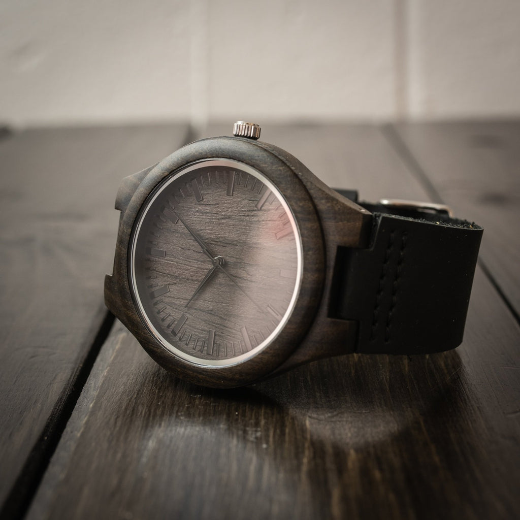 Custom carved watch with bottom cover