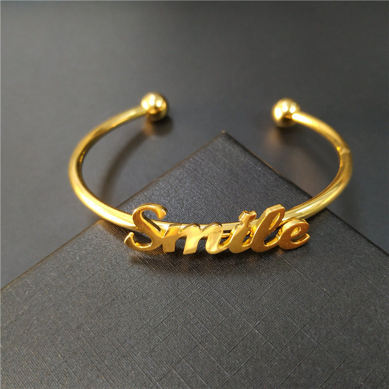 Stainless Steel Letter Bracelet Personality Trend Creativity