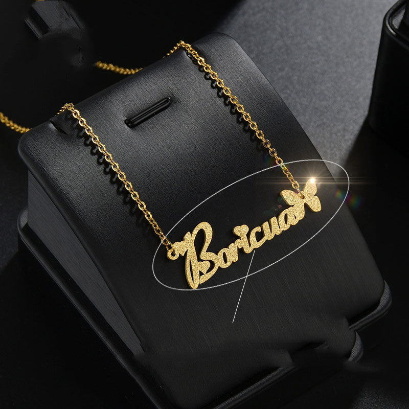 One Piece Cut Stainless Steel Butterfly English Name Matte