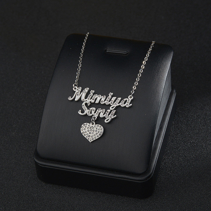 European And American Stainless Steel Name Necklace Personalized