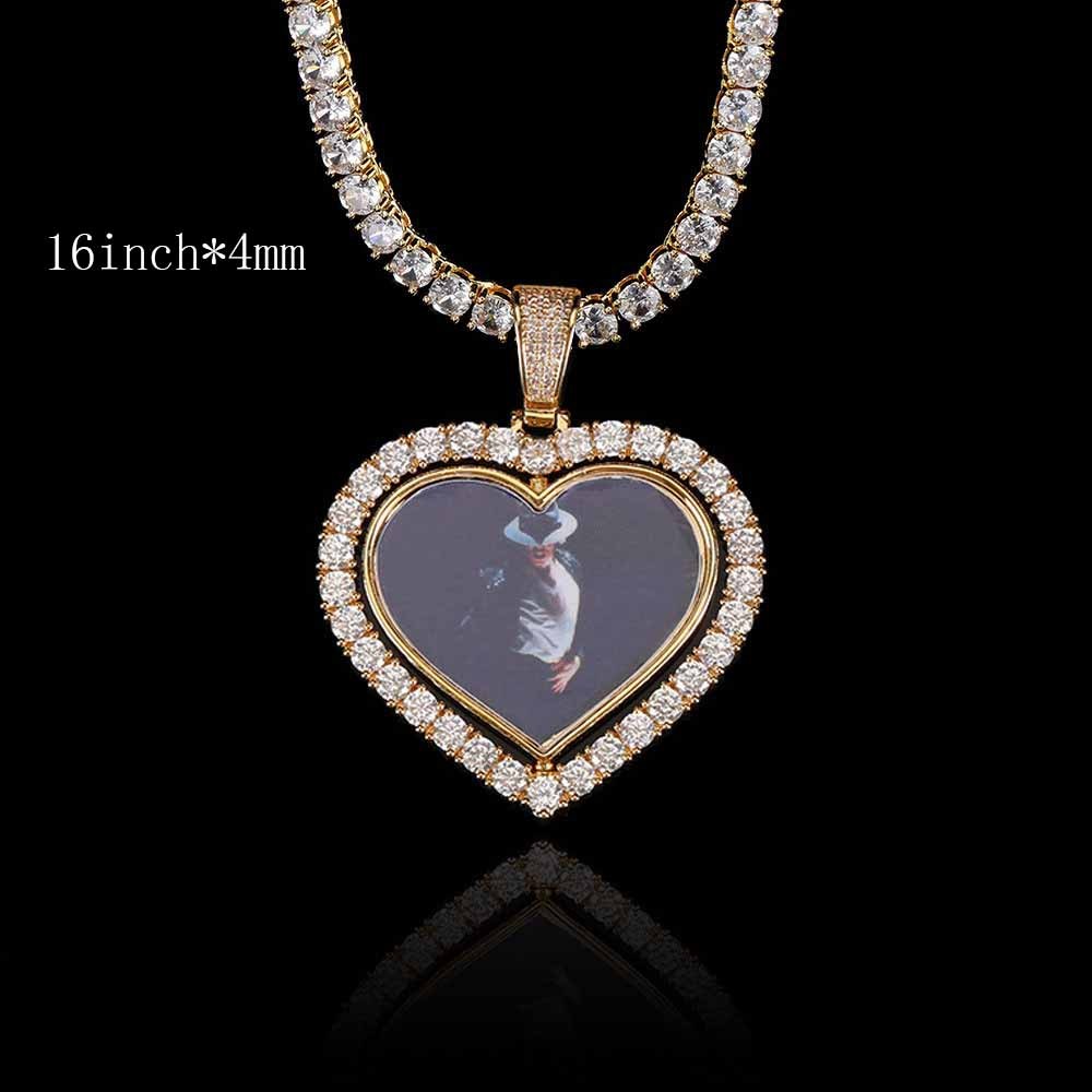 Rotating Double-sided Love Photo Pendant Necklace