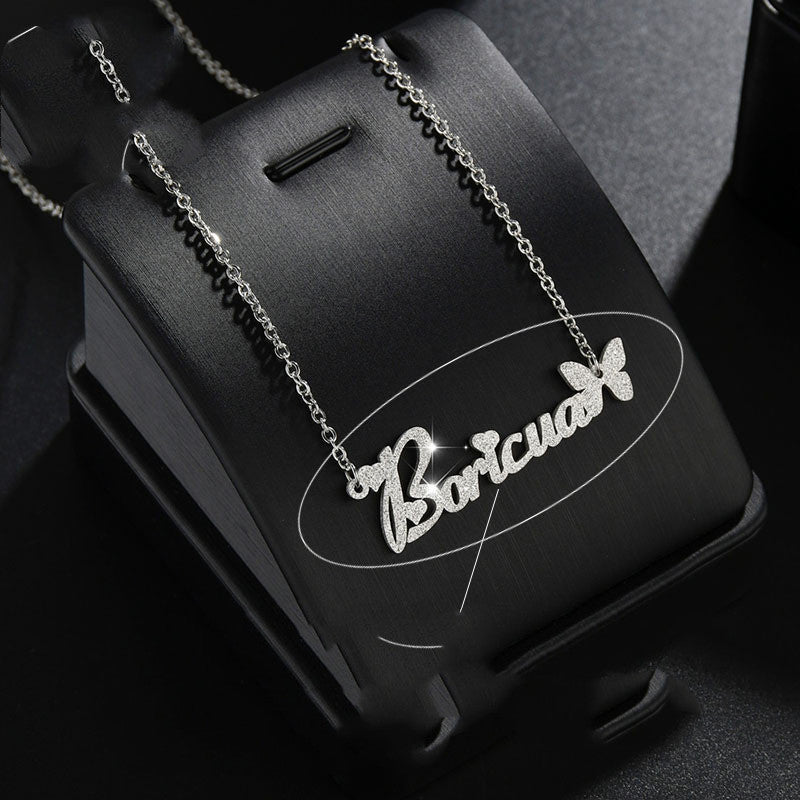 One Piece Cut Stainless Steel Butterfly English Name Matte