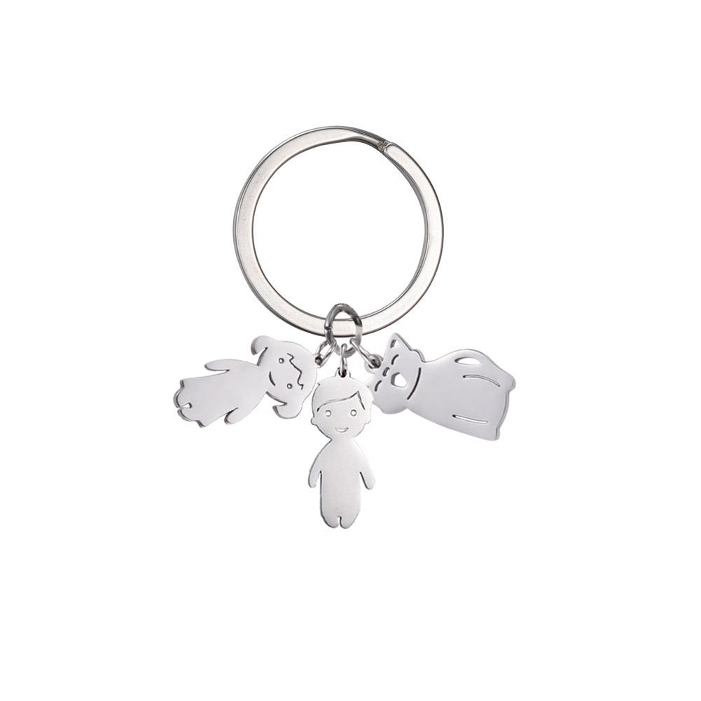 Personalized Custom Name Date Keychain Boy Girl Child Original