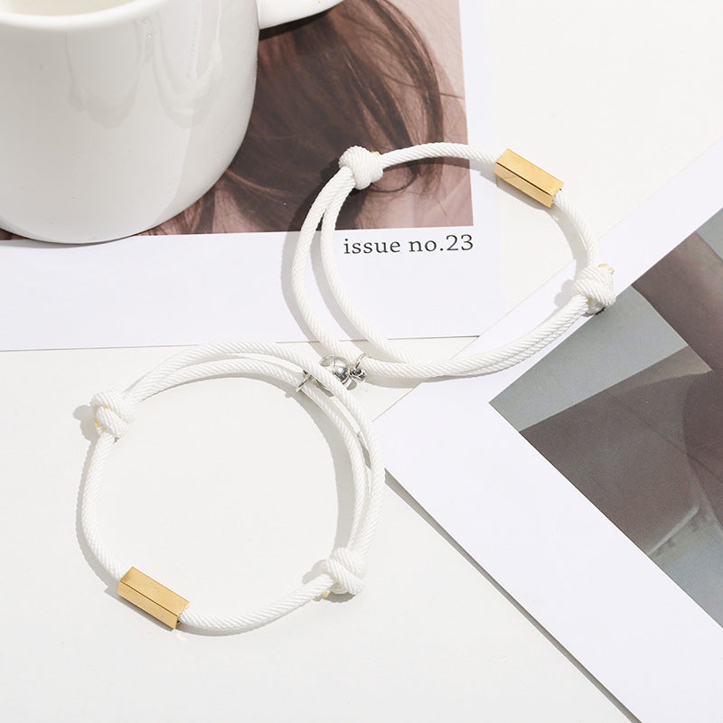 Source Letter Magnetic Weaving Couple Bracelet Bracelet Europe And America Engraved Names