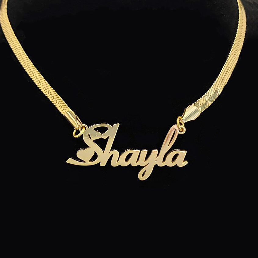 Ins Wind Blade Chain  Necklace Custom Name