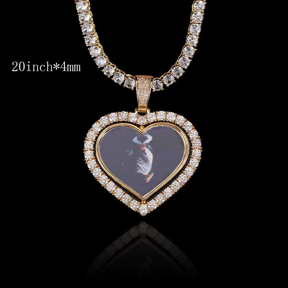 Rotating Double-sided Love Photo Pendant Necklace
