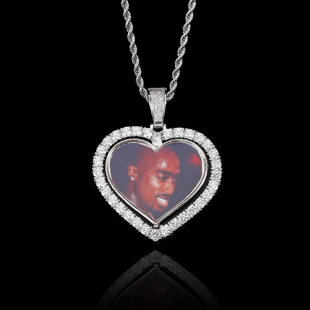 Rotating Double-sided Love Photo Pendant Necklace