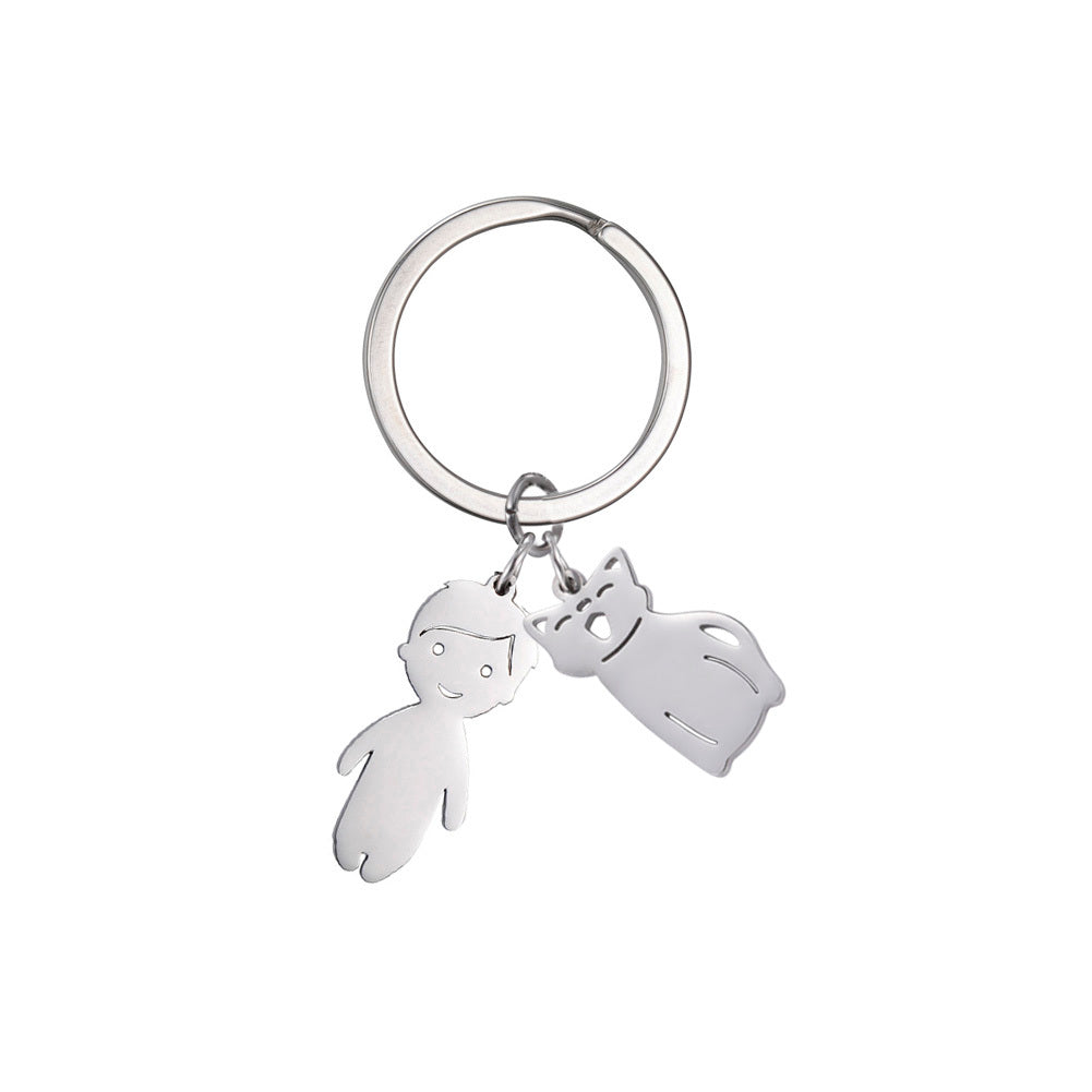 Personalized Custom Name Date Keychain Boy Girl Child Original