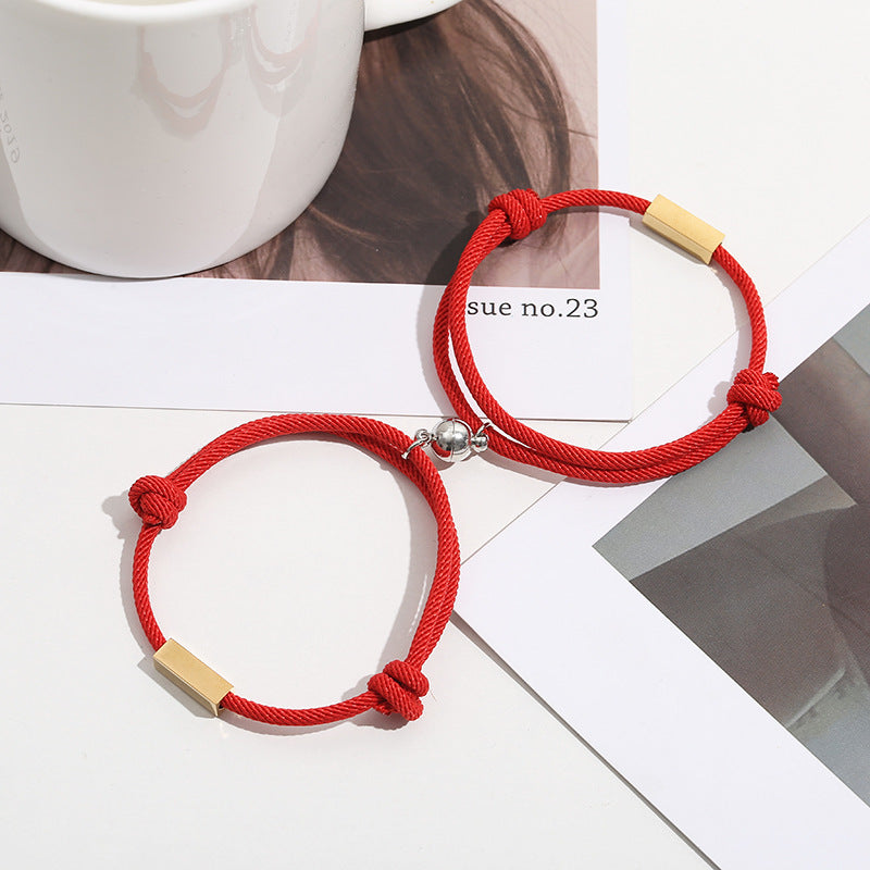 Source Letter Magnetic Weaving Couple Bracelet Bracelet Europe And America Engraved Names