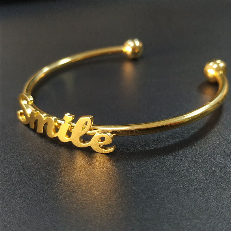 Stainless Steel Letter Bracelet Personality Trend Creativity