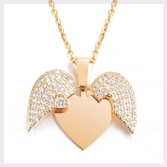Personalized Women Chain Necklace Custom Engraved Heart Name