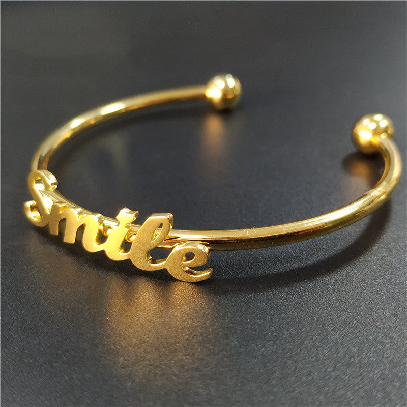 Stainless Steel Letter Bracelet Personality Trend Creativity