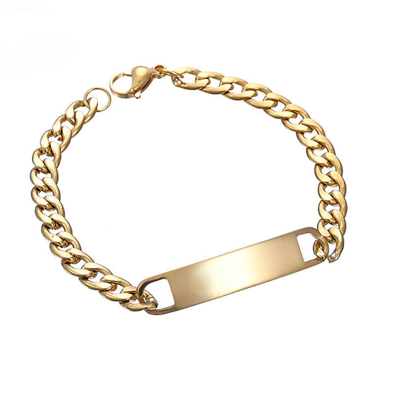Glossy Long Strip Can Be Engraved Curved Brand Bracelet